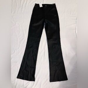 Pleather Classic Black Flare Pants